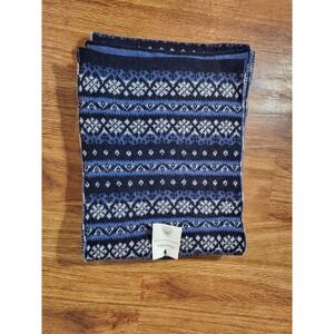 NWT Icelandica Rammagerdin Blue Fair Isle Wool Blend Scarf